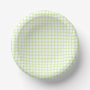 Trellis Spring Green - White Paper Bowls