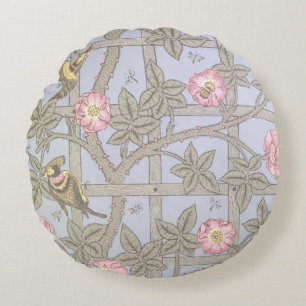 'Trellis' wallpaper design, 1864 2 Round Pillow