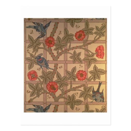 'Trellis' wallpaper design, 1864 Postcard