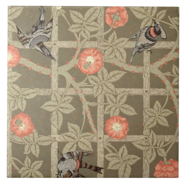 Trellis wallpaper design with a bottle green backg tile (Front)