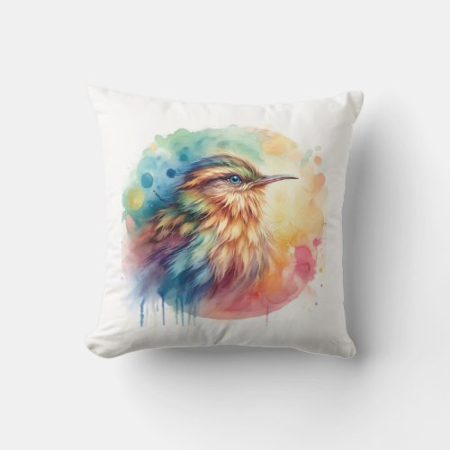 Trembler in Colors AREF903 _ Watercolor Throw Pillow