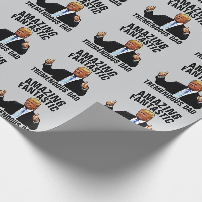 TREMENDOUS DAD TRUMP CHRISTMAS WRAPPING PAPER (Corner)