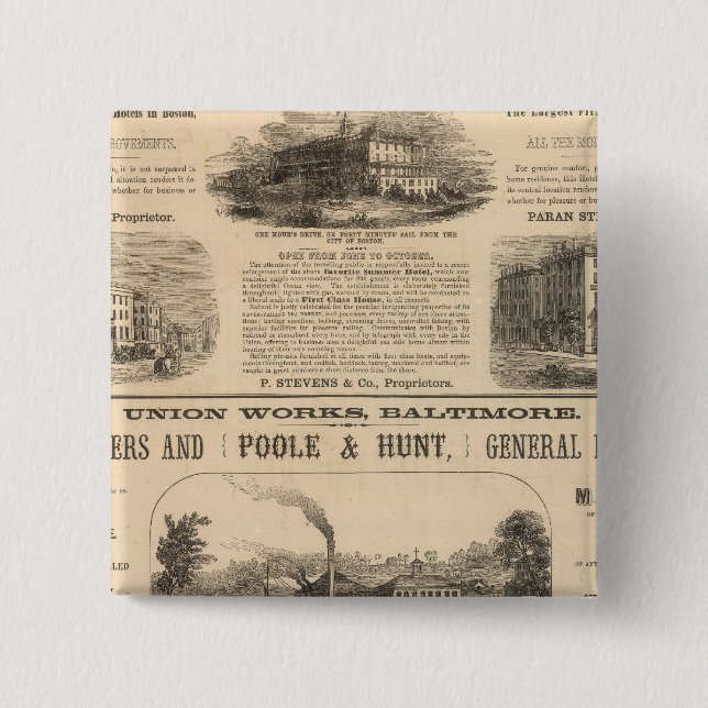 Tremont House, Boston hotel Nahant House Button (Front)