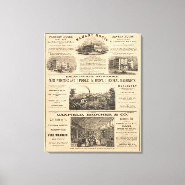 Tremont House, Boston hotel Nahant House Canvas Print (Front)