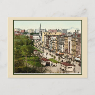 Tremont Street Boston antique restored color photo Postcard