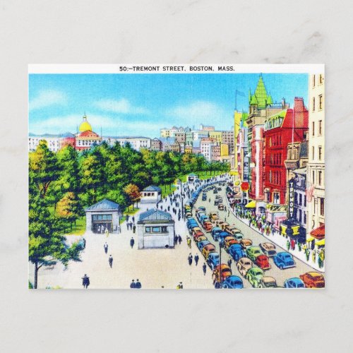 Tremont Street Boston Massachusetts Postcard