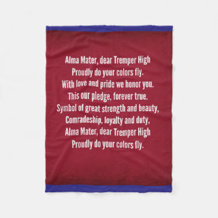 Tremper High School Alma Mater Song Fleece Blanket