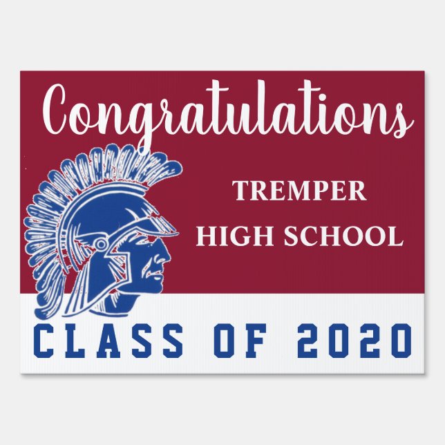Tremper Kenosha Wisconsin Class of 2020 Graduation Sign (Front)
