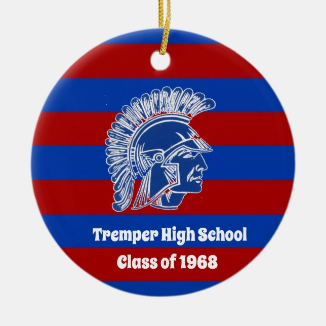 Tremper Trojan Kenosha Wisconsin Ceramic Ornament (Front)