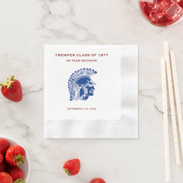 Tremper Trojan Reunion Graduation Blue Red  Napkins (Insitu)