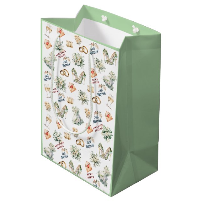 Trenby  Bridal Accessories For Wedding Medium Gift Bag (Back Angled)