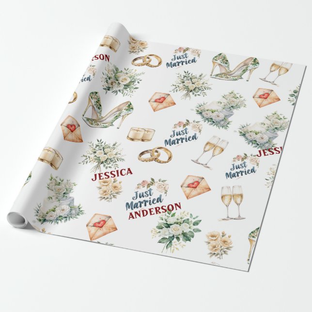 Trenby Bridal Accessories For Wedding Wrapping Paper (Unrolled)