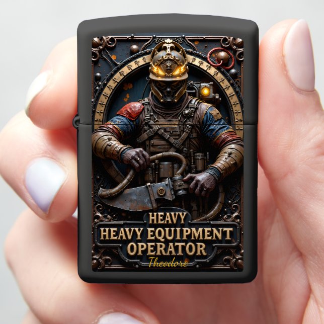 Trench Master Armored Operator Industrial Zippo Lighter (In Hand)
