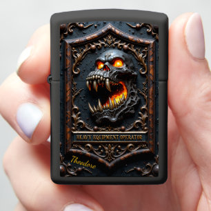 Trench Master Skull Fang Ornate Zippo Lighter
