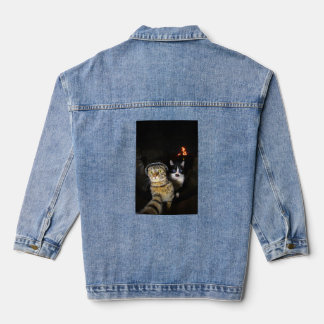 Trench Selfie with Unexpected Company Denim Jacket
