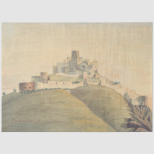 Trencin Castle in western Slovakia Tissue Paper