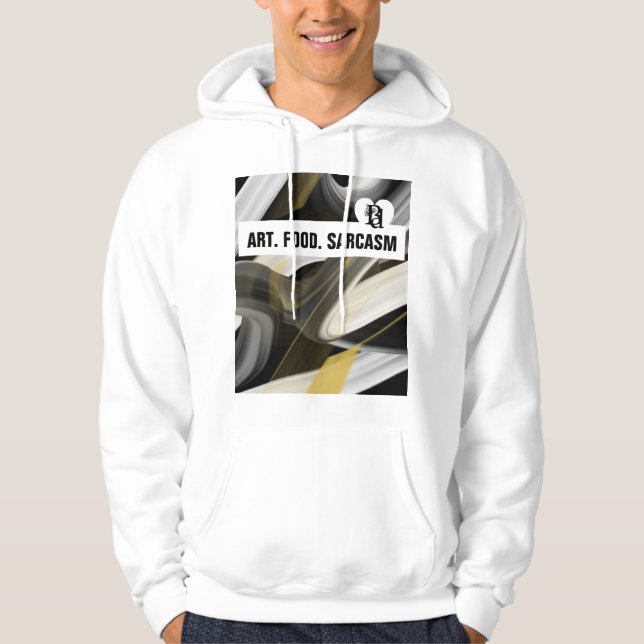 Trend Abstract Art Black White Gold Hoodie (Front)