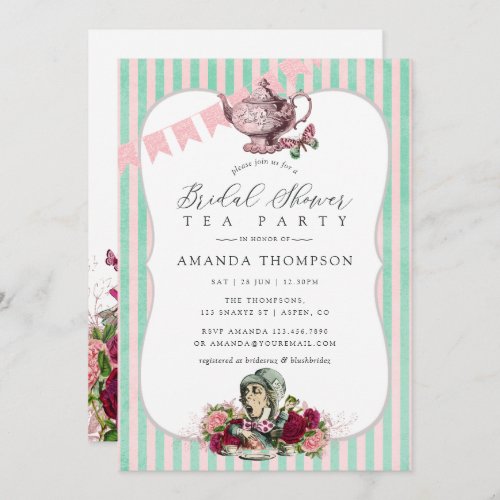 Trend Alice In Wonderland Tea Party Bridal Shower Invitation