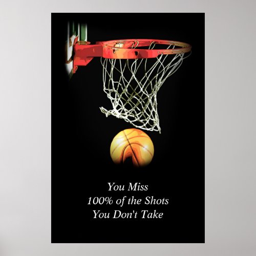 Trend Artwork Motivational Quote Basketball Poster