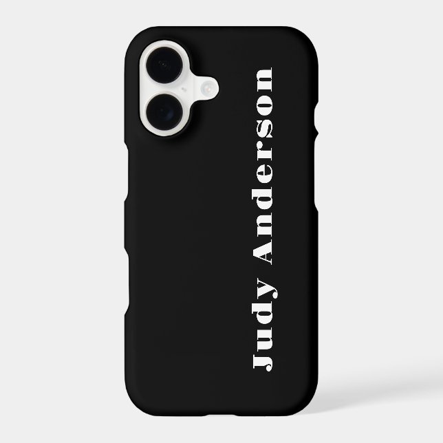 Trend Black Bold Professional Plain Modern Elegant Case-Mate iPhone Case (Back)