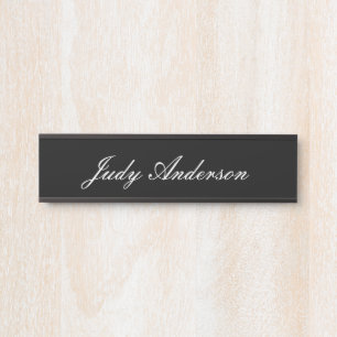 Trend Black Bold Professional Plain Modern Elegant Door Sign