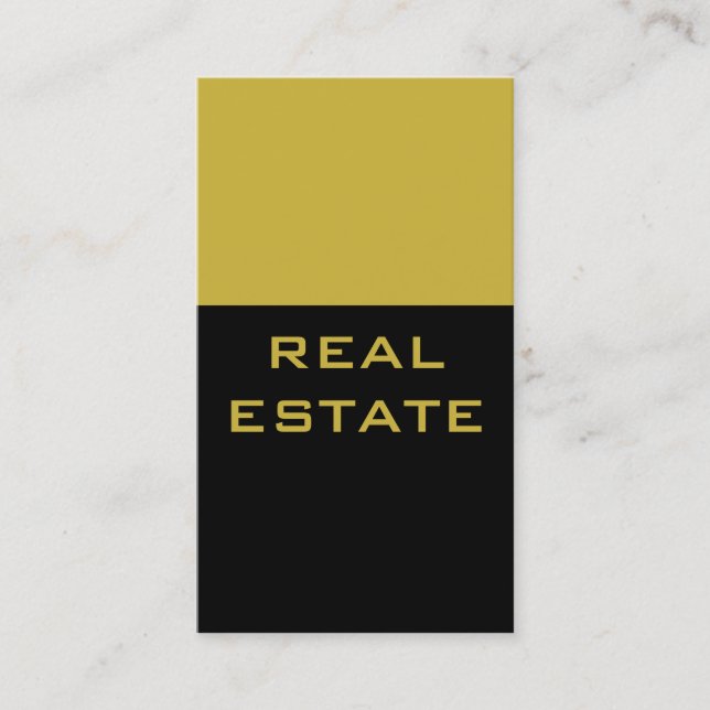 Trend Black Gold Color Striped Agent Business Card (Front)