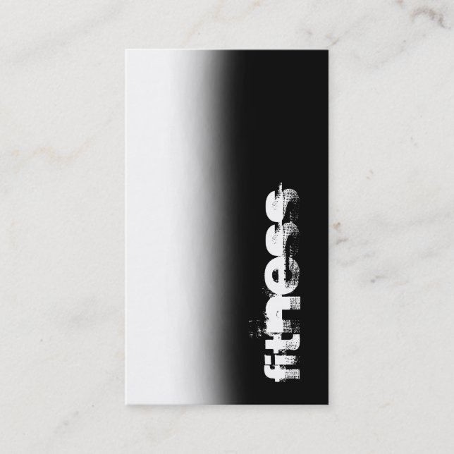 Trend Black Gray White Fitness Sport Business Card (Front)