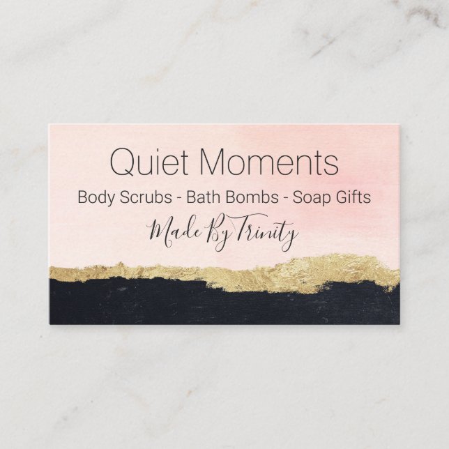 Trend Black Pink Handmade Bath Bomb Soak Soap Business Card (Front)