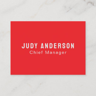 Trend Bright Red Professional Plain Modern Elegant Enclosure Card