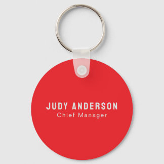 Trend Bright Red Professional Plain Modern Elegant Keychain