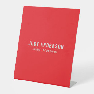Trend Bright Red Professional Plain Modern Elegant Pedestal Sign