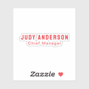 Trend Bright Red Professional Plain Modern Elegant Sticker