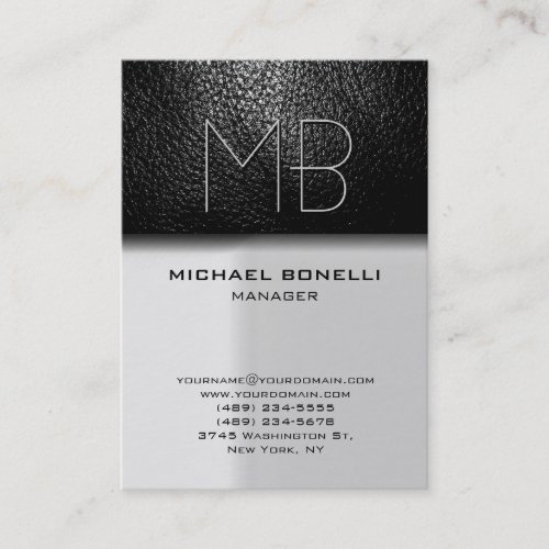 Trend chubby grey leather attractive business card