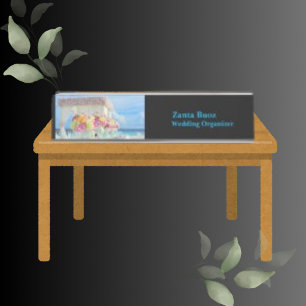 Trend Color Black Wedding Organizer Desk Name Plate
