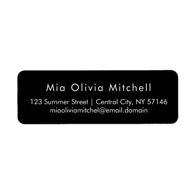 Trend Color Classic Black Modern Address Labels (Front)