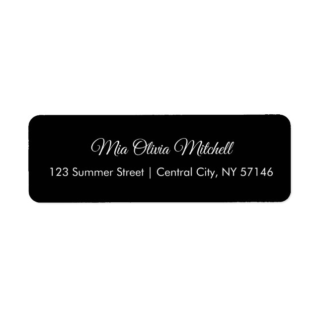 Trend Color Classic Black Script Address Labels (Front)