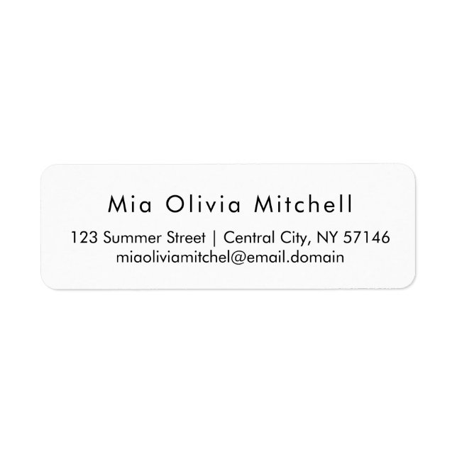 Trend Color Classic White Modern Address Labels (Front)