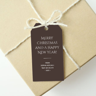 Trend Color Coffee Brown Minimalist Gift Tags