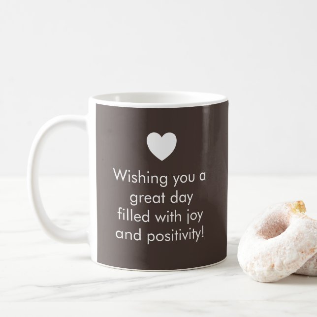 Trend Color Coffee Brown - Name / Positivity Mug (With Donut)