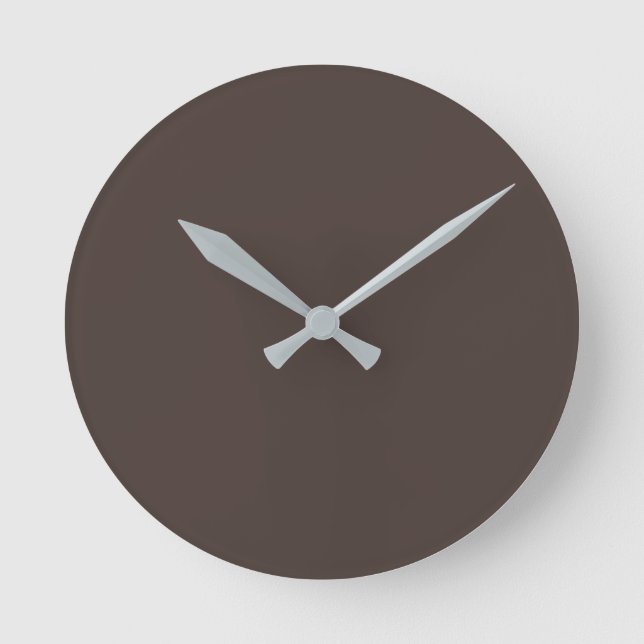 Trend Color - Coffee Brown Round Clock (Front)