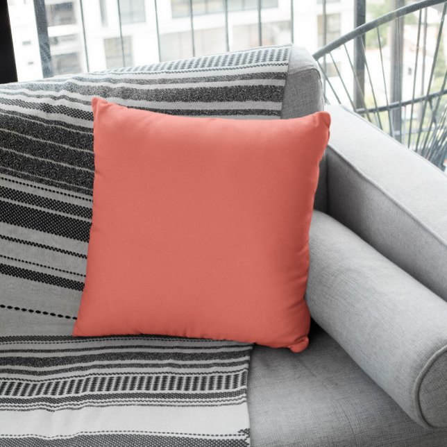 Trend Color - Coral Sunset Throw Pillow (Creator Uploaded)