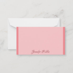 Trend Color Custom Handwritten Script Monogram Note Card