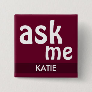Trend Color Dark Burgundy - Ask Me & Name Button