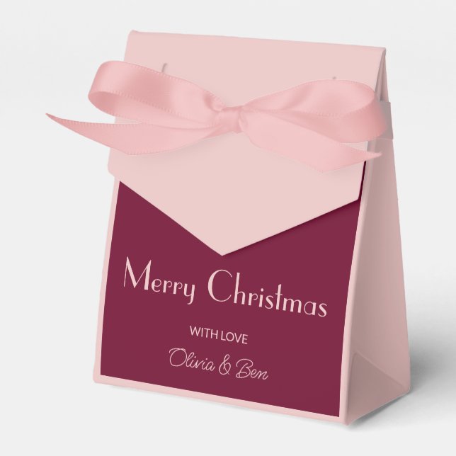 Trend Color Dark Burgundy Favor Boxes (Front Side)