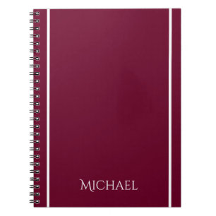 Trend Color - Dark Burgundy Name Notebook