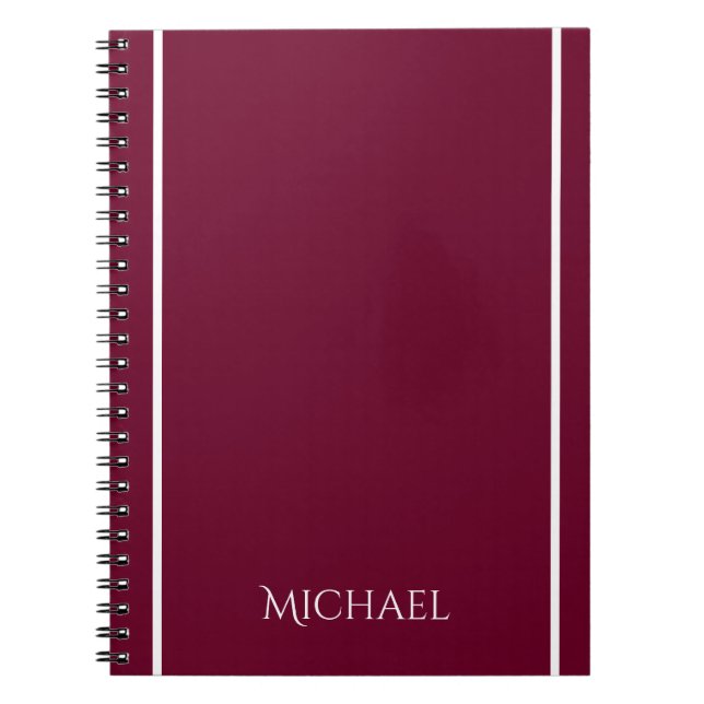 Trend Color - Dark Burgundy Name Notebook (Front)