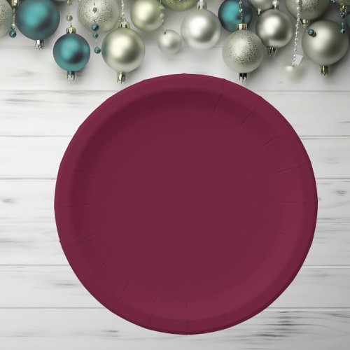 Trend Color Dark Burgundy Paper Plates