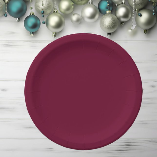Trend Color Dark Burgundy Paper Plates (Creator Uploaded)