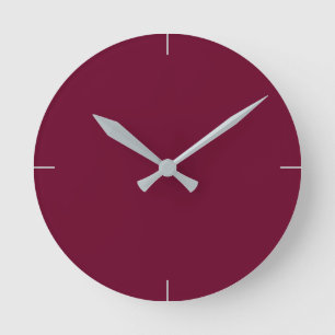 Trend Color - Dark Burgundy Round Clock