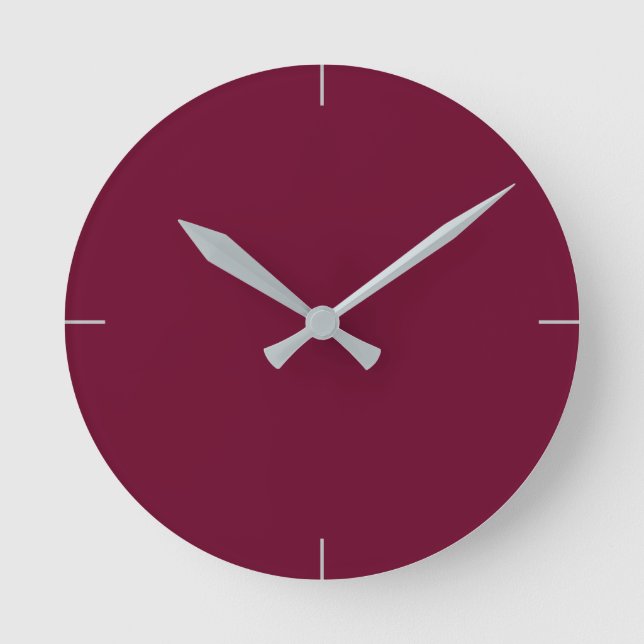 Trend Color - Dark Burgundy Round Clock (Front)